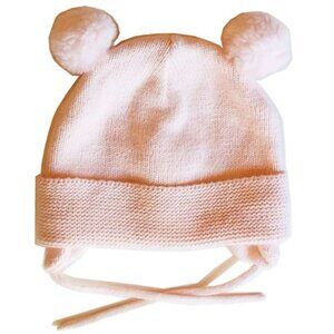 H&M Pom Pom Knit Beanie Cap 3-6M Peach Pink